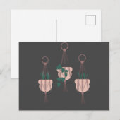 Illustratie Macrame Plant Hanger Planter Pots Briefkaart (Voorkant / Achterkant)