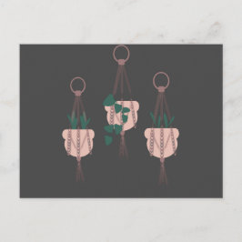 Illustratie Macrame Plant Hanger Planter Pots Briefkaart