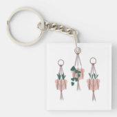 Illustratie Macrame Plant Hanger Planter Pots Sleutelhanger (voorkant)