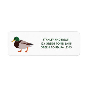 Illustratie Mallard Duck Return Address Etiket