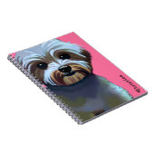 Illustratie Maltipoo-illustratie bevestigen met aa Notitieboek (Rechterzijde)