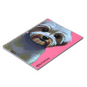 Illustratie Maltipoo-illustratie bevestigen met aa Notitieboek (Linkerzijde)