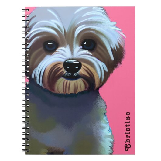 Illustratie Maltipoo-illustratie bevestigen met aa Notitieboek (Voorkant)