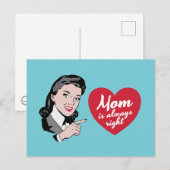  illustratie "Mama heeft altijd gelijk" Briefkaart (Voorkant / Achterkant)