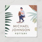 Illustratie Man van Boho Pottery Pastel Colour Min Vierkante Visitekaartje (Voorkant)