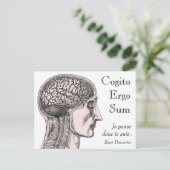 Illustratie menselijk brein Cogito Ergo Sum Briefkaart (Staand voorkant)