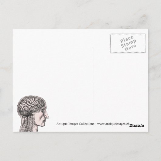 Illustratie menselijk brein Cogito Ergo Sum Briefkaart (Achterkant)