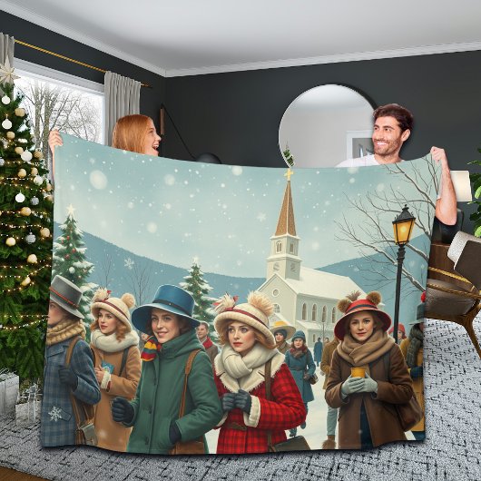 illustratie Mensen die de kerk verlaten Fleece Deken