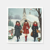 illustratie Mensen die naar de kerk gaan Servet (Voorkant)