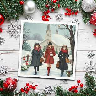  illustratie Mensen die naar de kerk gaan Servet