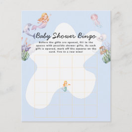 Illustratie Mermaid Baby shower Bingo Game