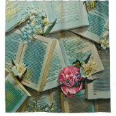 Illustratie met boekenliefhebber douchegordijn (Voorkant)