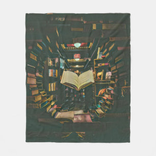 Illustratie met boekenliefhebber fleece deken