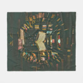 Illustratie met boekenliefhebber fleece deken (Voorkant (Horizontaal))