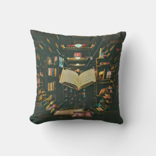 Illustratie met boekenliefhebber kussen