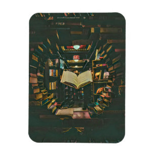 Illustratie met boekenliefhebber magneet