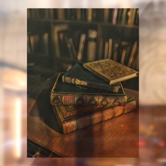 Illustratie met boekenliefhebber raamsticker (Vel 2)