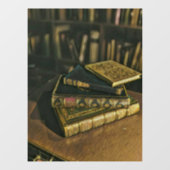 Illustratie met boekenliefhebber raamsticker (Vel)