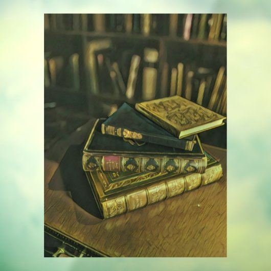 Illustratie met boekenliefhebber raamsticker (Vel 3)