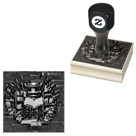 Illustratie met boekenliefhebber rubberstempel (Gestempeld)