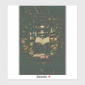 Illustratie met boekenliefhebber sticker (Vel)