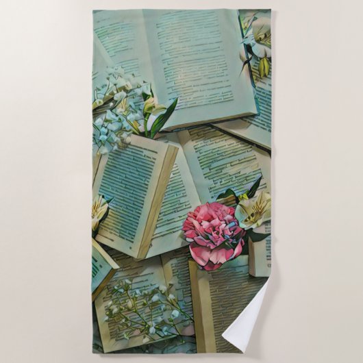 Illustratie met boekenliefhebber strandlaken (Voorkant)