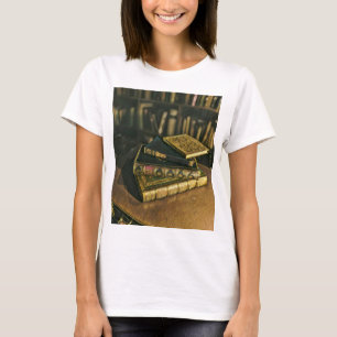 Illustratie met boekenliefhebber t-shirt