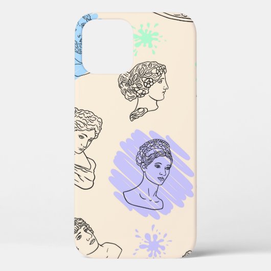 Illustratie met de contouren van de Griekse beelde Case-Mate iPhone Case (Achterkant)