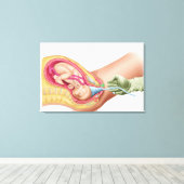 Illustratie met de resultaten van foetus 1 canvas afdruk (Insitu (Houten vloer))