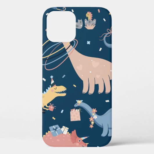 illustratie met dino's verjaardagsfeest. S Case-Mate iPhone Case (Achterkant)