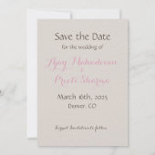 Illustratie met een Indiase paraplu met roze parap Save The Date (Achterkant)