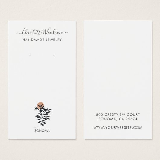 Illustratie met fijne bladeren die beeldschermkaar visitekaartje (Voorkant /achterkant)