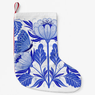 illustratie met geïsoleerde vlinders en bloemen kleine kerstsok
