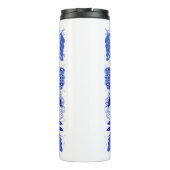 illustratie met geïsoleerde vlinders en bloemen thermosbeker (Achterkant)