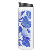 illustratie met geïsoleerde vlinders en bloemen thermosbeker (Geroteerd rechts)