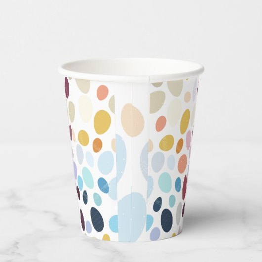 Illustratie met gradiënt gekleurde eieren. papieren bekers (Rechts)