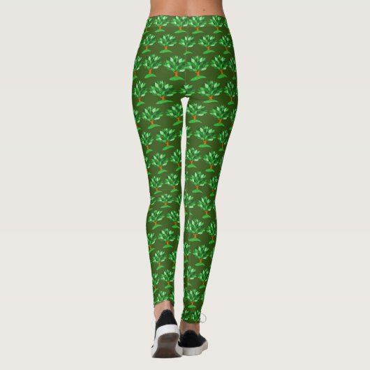 Illustratie met groen lederen patroon. leggings (Achterkant)