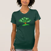 Illustratie met groen lederen patroon. t-shirt (Voorkant)