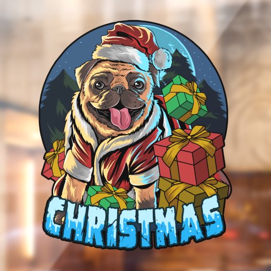 Illustratie met illustraties voor kerstreces raamsticker (Vel 2)