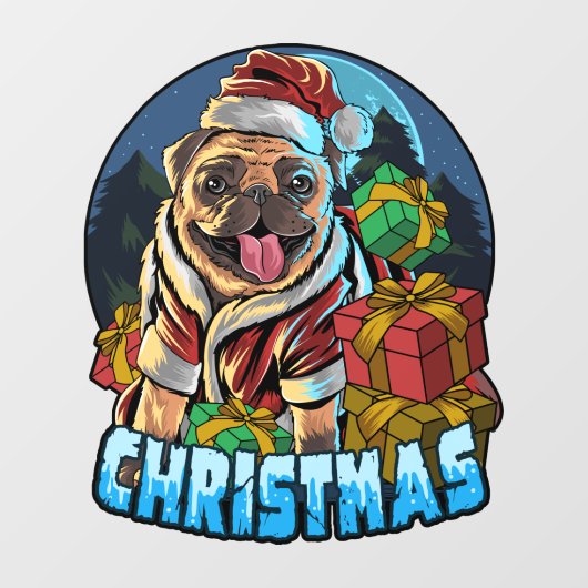 Illustratie met illustraties voor kerstreces raamsticker (Vel)