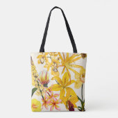 Illustratie met oranje en gele bloemen. tote bag (Achterkant)
