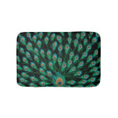 Illustratie met Peacock-veren op zwart Badmat (Voorkant)