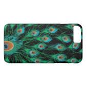 Illustratie met Peacock-veren op zwart Case-Mate iPhone Case (Achterkant (Horizontaal))