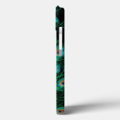 Illustratie met Peacock-veren op zwart Case-Mate iPhone Case (Achterkant / Links)