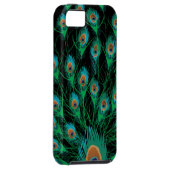 Illustratie met Peacock-veren op zwart Case-Mate iPhone Case (Back/Rechts)