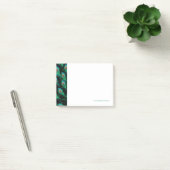 Illustratie met Peacock-veren op zwart Post-it® Notes (Kantoor)