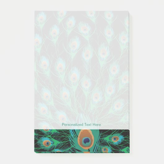 Illustratie met Peacock-veren op zwart Post-it® Notes (Voorkant)