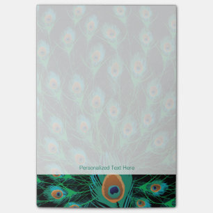 Illustratie met Peacock-veren op zwart Post-it® Notes