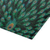 Illustratie met Peacock-veren op zwart Snijplank (Hoek)