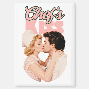 Illustratie met retro-thema 'Chef's Kiss' Vrouwe Magneet